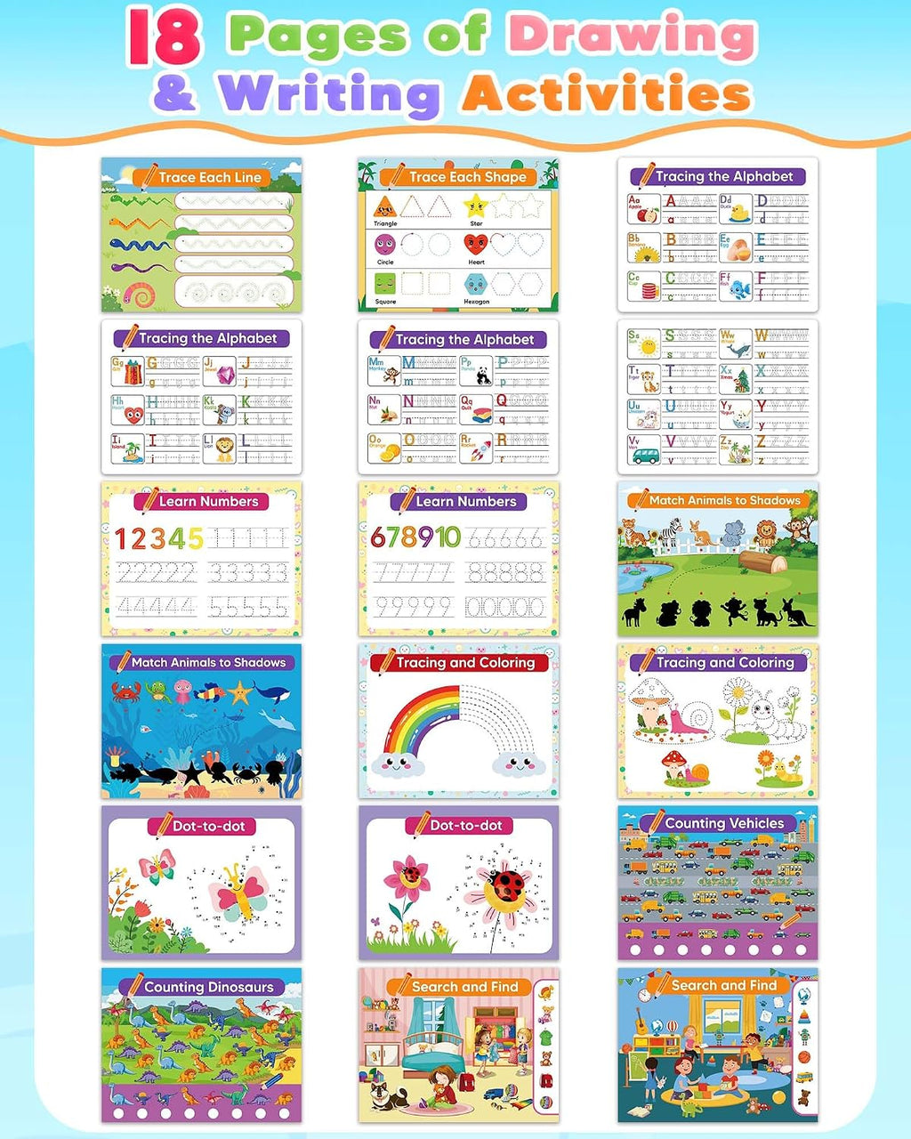 Montessori Busy Book, Learning Educational Toys for 3 4 5 Year Old Gift