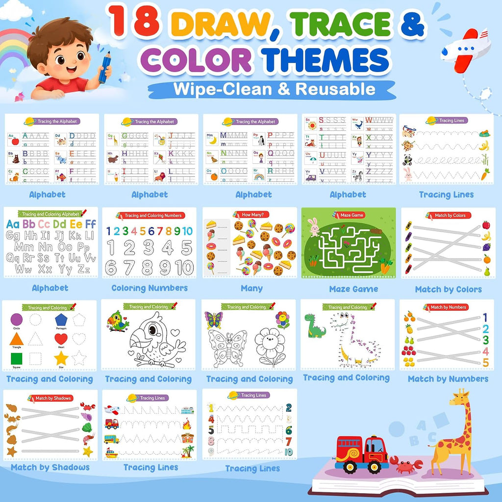 URMYWO Busy Book, 36 Preschool Learning Activities, Screen Free Workbook